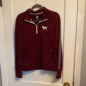 Victoria's Secret Maroon and Gray Quarter zip pullover.